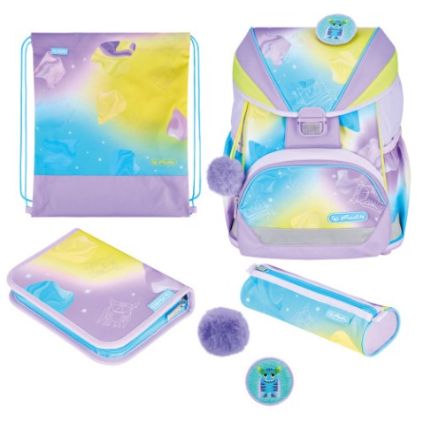 Školní taška pro prvňáčky Herlitz UltraLight XL Little Monster 4d. set