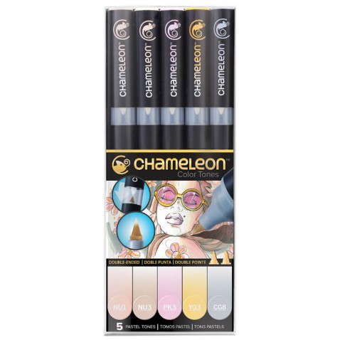 Tónovací fixy Set Chameleon 5 ks - pastelové tóny