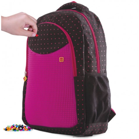 Školní pixelový batoh PXB-16-L15 fuchsiová/černá