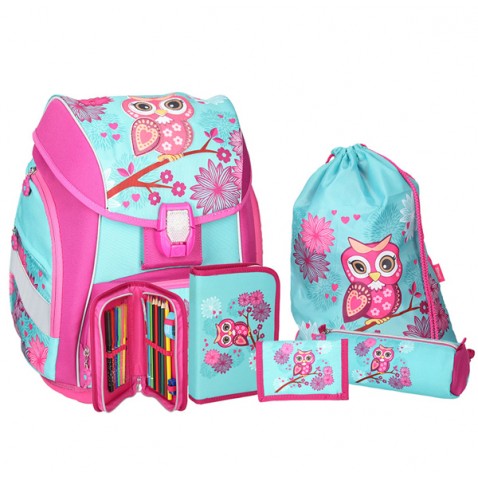 Školní aktovka SPIRIT Pro light Sova SET