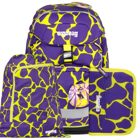 Školní taška pro prvňáčka Ergobag Prime Fluo fialový SET