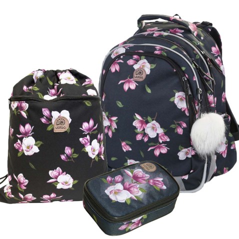 Školní batoh Ulitaa Květiny set 3dílný