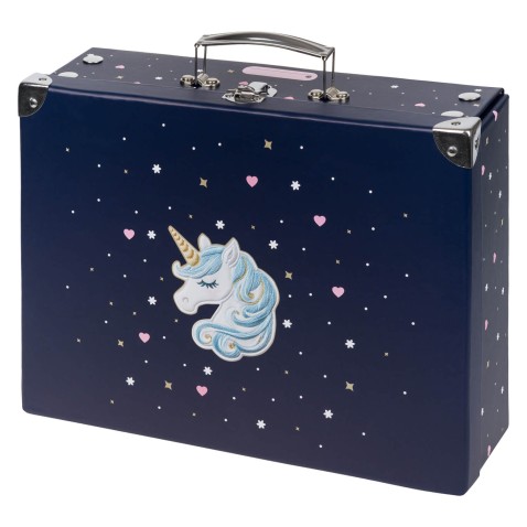 Školní kufřík skládací BAAGL Unicorn Gold s kováním