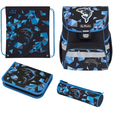 Školní aktovka Herlitz Loop Žralok 4d. set