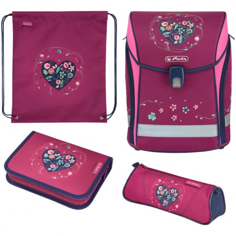 Školní aktovka Herlitz Midi Srdce SET