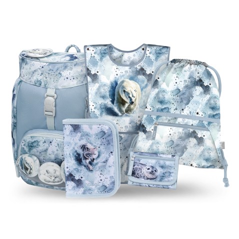 Školní batoh Baagl Airy Polar - 5dílný set