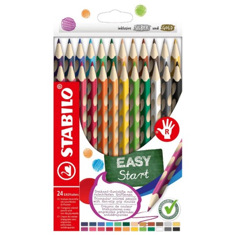 Pastelky Stabilo EASYcolors speciální barvy pro praváky 24 ks