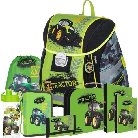 Školní aktovka Oxybag PREMIUM Light traktor 8dílný set