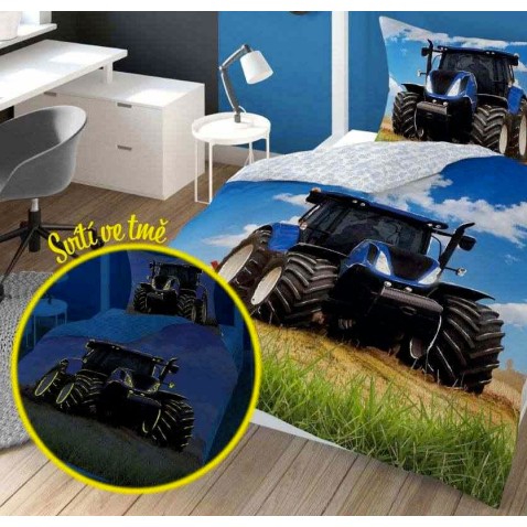 Dětské povlečení Traktor sklizeň svítící