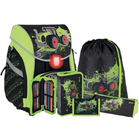 Školní aktovka SPIRIT Pro light Premium Traktor 3D SET