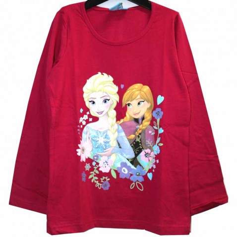Tričko Ledové Království Elsa a Anna DR růžové