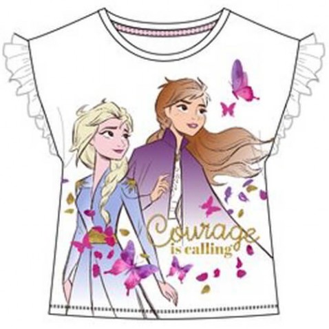 Tričko Ledové království Elsa a Anna KR bílé
