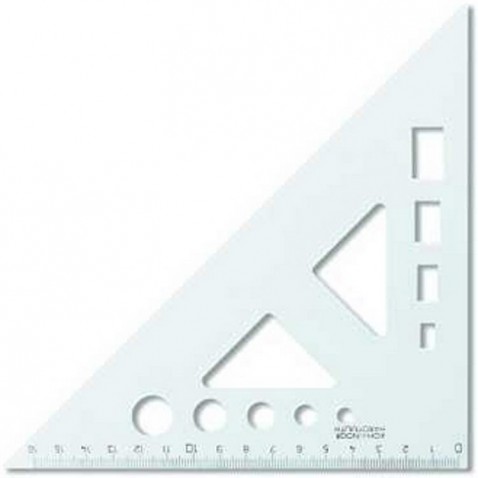 Trojúhelník KOH-I-NOOR 45/177 s ryskou a výřezy