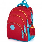 Školní batoh OXY SCOOLER Red a klíčenka zdarma