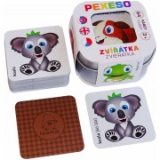 Pexeso Zvířátka 64 karet v plechové krabičce Hmaťák