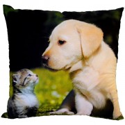 Dětský polštář Kotě a štěně na trávě