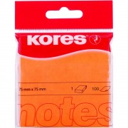 Samolepicí bloček Kores 75x75mm, 100 listů neon oranžový