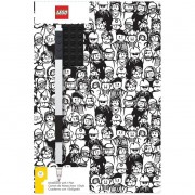 LEGO Stationery Zápisník A5 s černým perem - Minifigure Brick
