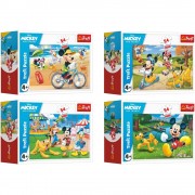 Minipuzzle 54 dílků Mickey Mouse Den s přáteli 4 druhy