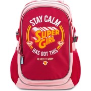 BAAGL Školní batoh Supergirl STAY CALM + pončo