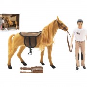 Kůň česací + panáček kloubový 30cm