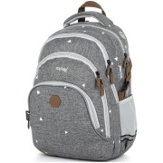 Školní batoh OXY SCOOLER Grey triangles a klíčenka zdarma