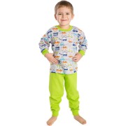 Dětské pyžamo Bettymode AUTÍČKA BAREVNÁ dlouhý rukáv