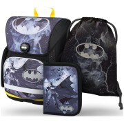Školní set BAAGL Ergo Batman Storm aktovka + penál + sáček a svačinový box zdarma