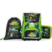 Školní aktovka Oxybag PREMIUM Traktor 23 3dílný set, desky na sešity zdarma