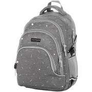 Školní batoh OXY SCOOLER Grey geometric a klíčenka zdarma