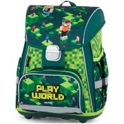 Školní aktovka Oxybag PREMIUM Playworld 23 a box na sešity A4 zdarma