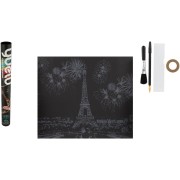 Škrabací obrázek barevný Eiffelova věž 75x52cm v tubě