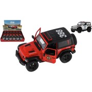 Auto Kinsmart Jeep Wrangler Policie 2018 kov/plast 12cm 2 barvy na zpětné nat.