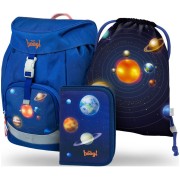 Školní batoh Baagl Airy Planety 3dílný SET a box na svačinu zdarma