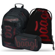 BAAGL SET 3 Skate Red: batoh, penál, sáček a vak na záda zdarma