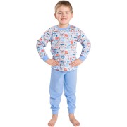 Dětské pyžamo Bettymode AUTA VE MĚSTĚ dlouhý rukáv