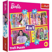 Puzzle 4v1 Šťastný svět Barbie