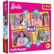 Puzzle 4v1 Šťastný svět Barbie
