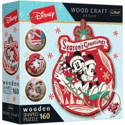 Dřevěné puzzle Vánoční dobrodružství Mickeyho a Minnie 160 dílků