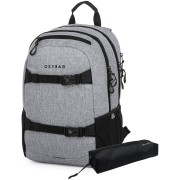 Studentský batoh OXY Sport Grey Melange + etue  a vak na záda zdarma
