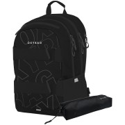 Černý batoh do školy OXY Sport Font White + etue a vak na záda zdarma