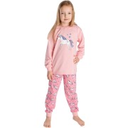 Dívčí pyžamo Bettymode JEDNOROŽEC PINK dlouhý rukáv