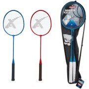 Sada badminton pálky 2ks + míček 2ks 65cm kov/plast 2 barvy v pouzdře