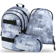 Batoh do školy pro teenagery BAAGL Skate NASA Grey SET