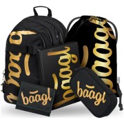 Školní batoh Baagl Skate Gold, 5 dílný set
