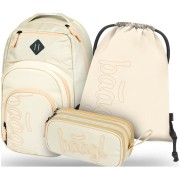 Školní taška Baagl Coolmate Beige, 3 dílný set