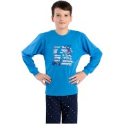 Chlapecké pyžamo Bettymode BMX SPORT BLUE dlouhý rukáv