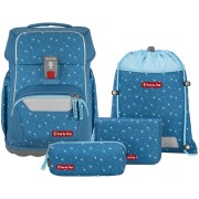 Aktovka pro prvňáčky Step by Step BASIS Blue Hearts, 4dílný set, doprava zdarma