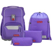 Aktovka pro prvňáčky Step by Step BASIS Purple Konfetti, 4dílný set, doprava zdarma