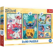 Puzzle 3x80 Lilo&Stitch - Stitchův svět